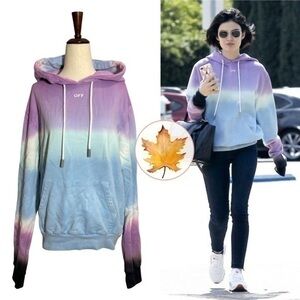 Off White • Purple Sunset Tie Dye Hooded Sweatshirt XS ASO Lucy Hale